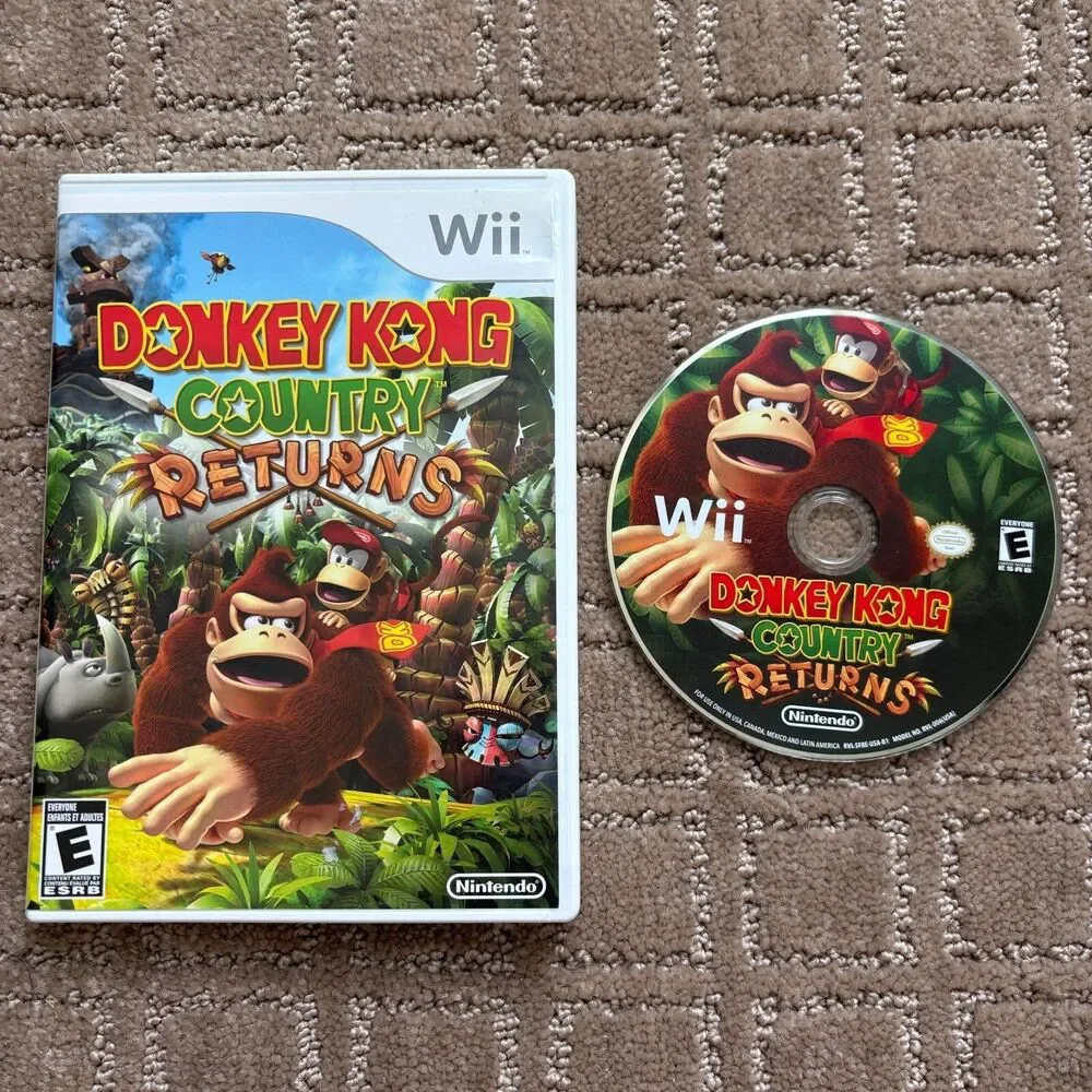 Donkey Kong Country Returns Nintendo Wii (2010) Game - Complete W/ Manual Tested - Picture 1 of 3